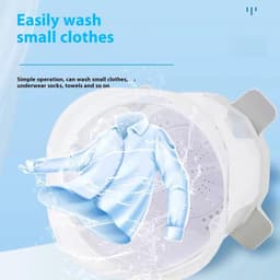 Draagbare Wasmachine - Mini Wasser - Snel Wassen - Hand Crank Bediening - 35x36x39 cm - Wit — thumbnail 3