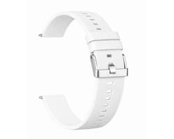 Kiraal - Premium Luxe Siliconen Horlogebandje - Siliconen - 20mm - Wit - Smartwatch bandje - Universeel