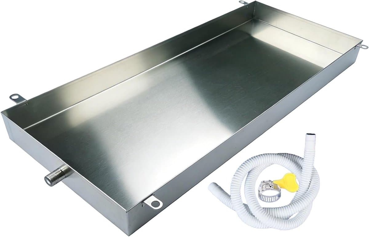 Afvoerpan Airco - Condensaatbak - Water Opvangen - Roestvrij Staal - 120x10cm - Zilver — afbeelding 1