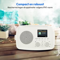 MEDION DAB+ radio met Bluetooth DRE-1 (DAB Plus, FM-radio, druppelbescherming, telescoopantenne, wekker, sluimerfunctie, instelbare display-dimmer, ASA-noodwaarschuwingssysteem), wit — thumbnail 2