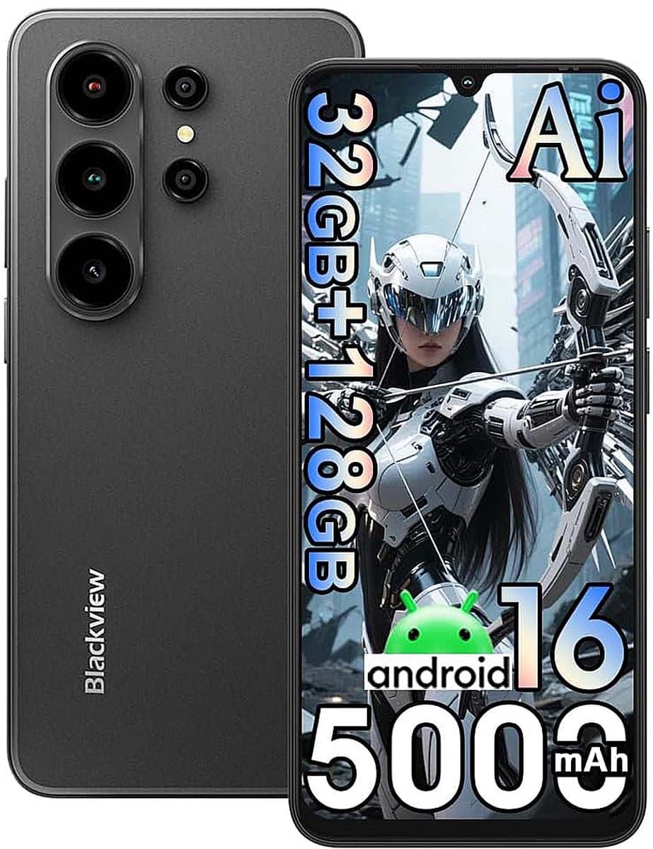 Smartphone Blackview WAVE 10 - 32 GB RAM + 128 GB ROM - Android 16 - 6,88 in - 5000mAh - 4G Dual SIM - 32 MP AI-camera - WiFi 5 - GPS - OTG - Zwart — afbeelding 1