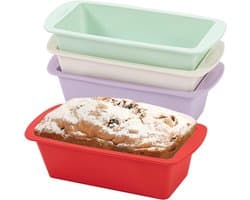 Vierdelige cakevormenset, kleine siliconen bakvormpjes, geschikt voor cakes, sandwiches, financiers, accessoires voor de airfryer, bakgerei.