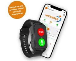 Weewise WS69 - GPS Horloge Senior - Smartwatch voor Ouderen - Persoonlijke alarmen - alarm horloge ouderen - GPS Horloge Alzheimer - Valdetectie