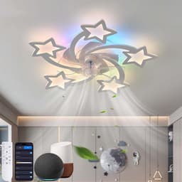 Moderne RGB Plafondventilator met Verlichting, Afstandsbediening en App-bediening — thumbnail 3