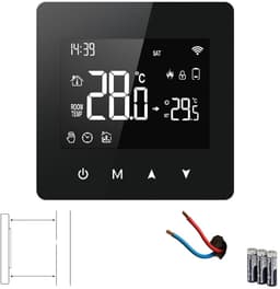 Wifi Opbouw Thermostaat | Touchscreen bediening | Wifi | Opbouwmontage | CV aan/uit systemen | Tuya Smart Life | Open raam detectie | Zwart — thumbnail 1