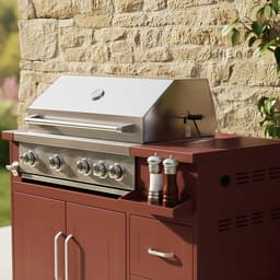 Oviala - Gasbarbecue met 4 branders en draaispit voor buitenkeuken - Memphis — thumbnail 2