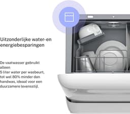 Aurixi® Mini Vaatwasser - Tafelvaatwasser - Vaatwasser - Wit - 54cm x 56cm x 5cm — thumbnail 7