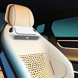 Nek Ventilator - Auto Hoofdsteun Ventilator - Autoventilator Achterbank - USB Type-C - 3 Snelheden - Bladloos - Met Klittenband Bevestiging - 18 x 9 x 3,7 cm - Wit — thumbnail 5