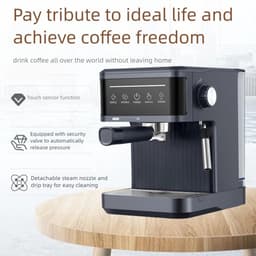 LUMÈ STORE Espressomachine – Koffiezetapparaat – Cappuccino Machine – Latte – Melkopschuimer – Semi Automatisch – 1,8L – Zwart — thumbnail 2
