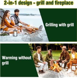 Opvouwbare RVS Houtskoolbarbecue – Compacte BBQ met Verstelbaar Grillrooster — thumbnail 4