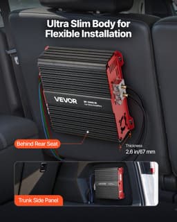 VEVOR Monoblock Auto-Versterker 3000 W Rms Max 1/2/4 Ohm, Audioversterker (Klasse D / 1-Kanaals) met Afstandsbediening voor Subwooferniveau, Laagdoorlaatfilter, Basversterking en Volumeregeling — thumbnail 5