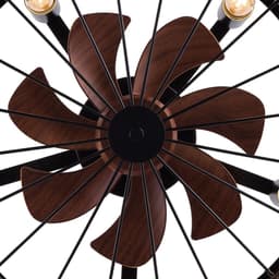Kooi Ventilator - Moderne Plafondventilator - Zwart/Bruin - 3 Snelheden - 50 cm - Dimbaar Met Afstandsbediening - Kroonluchter Ventilator - Woonkamer Lamp — thumbnail 4
