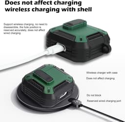 Beschermhoes voor draadloze oortjes, TPU-materiaal, met slotdeksel en sleutelhaak, stofdicht en schokbestendig - zwart groen, Airpods 4e generatie, 2024. — thumbnail 2