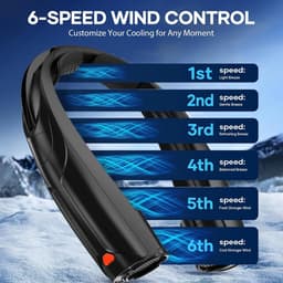 Draagbare Oplaadbare Nekventilator met 6 Snelheden en 360° Koeling — thumbnail 4