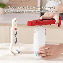 2 stuks - Anti-verbrandingsklemmen voor borden - RVS-grippers voor hete platen - Hittebestendig - voor airfryers - Wit - Rood - Westmark oventang - met rubberen handvat — thumbnail 7