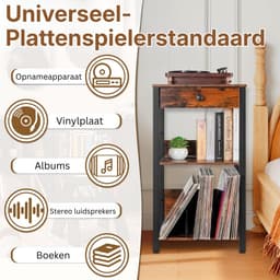 DnA® LP Opbergsysteem - Lp kast - Platenspeler Kast - Platenspeler Meubel - Vinyl Kast - Zwart - 30cm x 40cm x 75cm — thumbnail 4