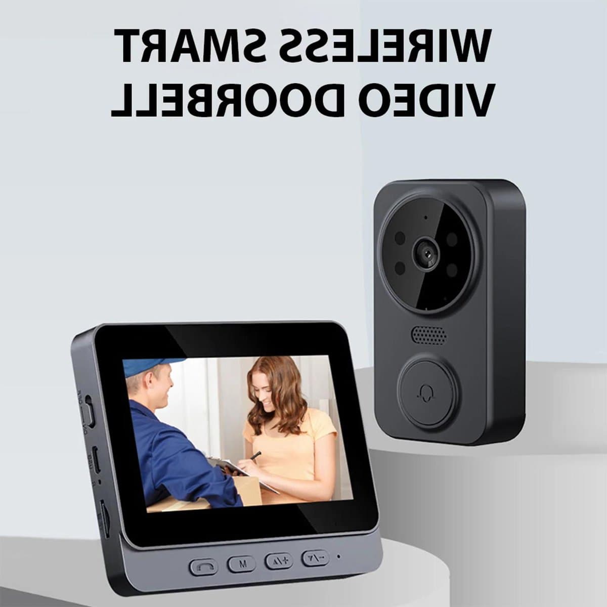 Premium - Draadloze Intercomdeurbel - Videobewaking - HD Scherm - Slim - 2,4G - Draadloos - Geschikt voor Deur - Zwart - 4,3 inch - IPS Scherm - Draadloze Visuele Intercomdeurbel met Scherm - Slimme - Intellig - 13MP - Zwart - Model 4.3 - Rood — afbeelding 1