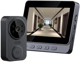 Premium - Draadloze Intercomdeurbel - Videobewaking - HD Scherm - Slim - 2,4G - Draadloos - Geschikt voor Deur - Zwart - 4,3 inch - IPS Scherm - Draadloze Visuele Intercomdeurbel met Scherm - Slimme - Intellig - 13MP - Zwart - Model 4.3 - Rood — thumbnail 2
