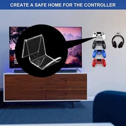 Wandhouder voor hoofdtelefoon - Set van 2 - Zelfklevend - Transparant - Acryl - Universele gaming-headsets en spelconsoles - Organisatorisch accessoire — thumbnail 4