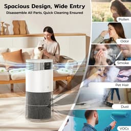 DIMICO - Luchtreinigers tegen huisdierenallergie, haren, allergenen en geuren - Air purifier - HEPA filter - App en slaapmodus — thumbnail 5