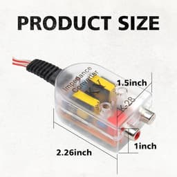 Daity 2-pack RCA-converters voor auto-audio, auto-lijnuitgang subwoofer, luidspreker naar RCA, hoog/laag-niveau converter — thumbnail 2