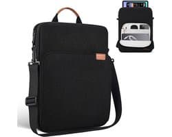 11 Inch Tablet Schoudertas - Beschermhoes Voor Laptop En IPad - Met Verwijderbare Schouderband - Handige Tablet Hoes - Opbergvak Met Schokabsorberend Ontwerp - Zwart