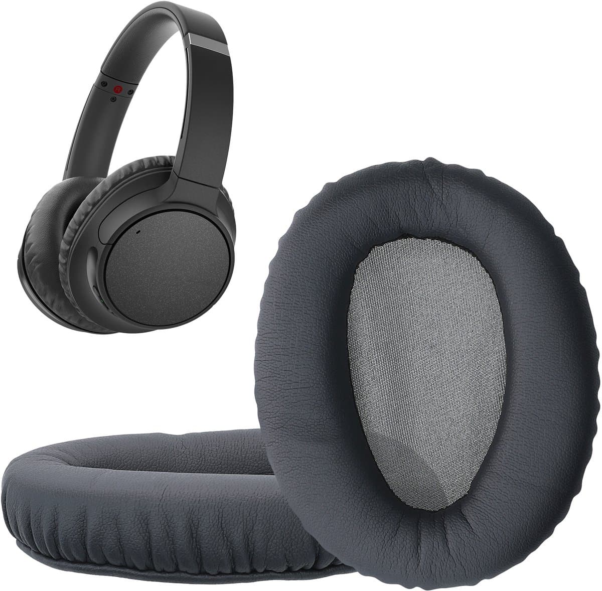 kwmobile 2x oorkussens geschikt voor Sony WH-CH700N - Earpads voor koptelefoon in donkergrijs — afbeelding 1
