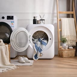 OKWISH Wasdroger – Compact En Stil Drogen – Wandmontage Of Vloerplaatsing – 8 Programma’s – 3 Kg – ABS En Staal – Wit — thumbnail 10