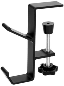 Metalen hoofdtelefoon haak met dubbele haken - Universele hoofdfone standaard van aluminium voor bureau — thumbnail 1