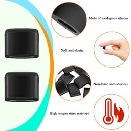 8 stuks - Rubberen beschermmat voor airfryer - hittebestendige siliconenrubberen airfryer met rubberen pad - Nieuw accessoire voor airfryers - siliconen hoes voor airfryers voor thuisgebruik — thumbnail 5