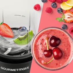 GOURMETmaxx Nutrition Mixer 1000 Watt | Smoothie Maker mit to go Deckel | Standmixer mit Mixbecher & Frischhaltedeckel – ideal zum Aufbewahren | Standmixer mit Zubehörset L für Shakes, Smoothies etc. — thumbnail 3