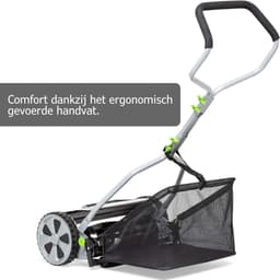 Zyrex® Grasmaaier Handmatig – Handmaaier Met 20 liter Opvankzak – Grasmaaiers – Grijs - 53cm x 43cm x 26cm — thumbnail 2