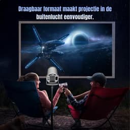 Aura® Draagbare beamer - Beamer - Projector - Mini Beamer - Wit - ‎17cm x 10cm x 17cm — thumbnail 5