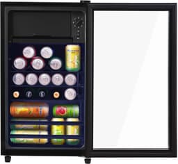 Zubaliya Zwarte Mini Koelkast 76 Liter - Met 6 Liter Vriesvak & Verstelbare Planken - Energieklasse E & Stil (43 dB) - Voor Kantoor En Appartement — thumbnail 1