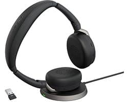 Draadloze Stereo Headset met Noise Cancelling en Draadloze Oplaadstandaard - Geschikt voor UC Platformen - Zwart