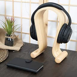 Houten Hoofdtelefoonstandaard - Universele Stand voor Hoofdtelefoons van Bamboehout — thumbnail 5