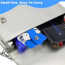 Hoofdtelefoonkabel Organizer - Siliconen Draagbaar en Compact voor Werk en Reizen (Geel en Blauw) — thumbnail 5
