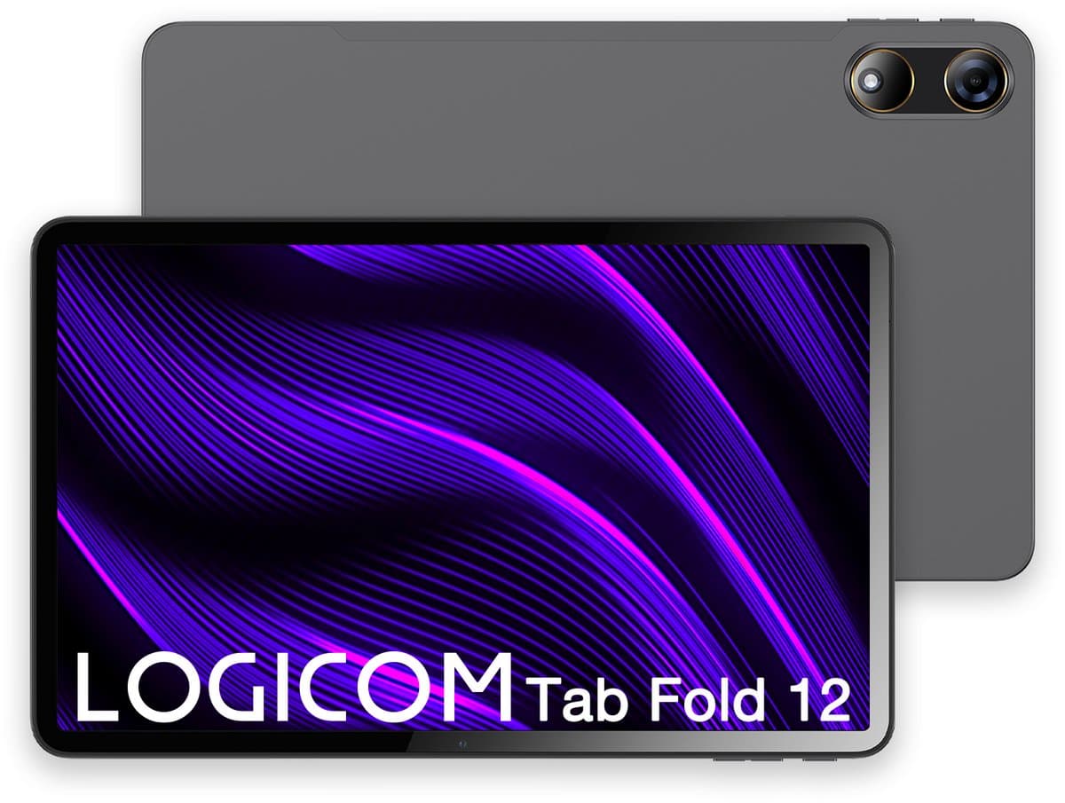 Logicom - Tablet 12 Fold - 128GB - 12 Inch - 6GB RAM - 2K Resolutie - Octa Core - Wifi - Android 15 - Inclusief Beschermhoes - Grijs — afbeelding 1