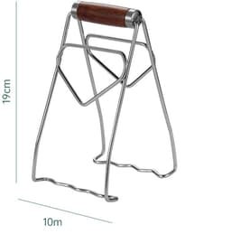 2-stuks Gripper Bowl -Roestvrijstalen klem voor hete schotels - Komklem - Multifunctionele klem voor potten en borden - Houten handvat - Opvouwbaar - Geschikt voor het verwijderen van schotels uit ovens, airfryers, magnetrons en stoomkokers - Zilver — thumbnail 2