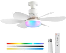 Dimbare Plafondventilator met Licht en Afstandsbediening - Stil, RGB-modus, 3 Snelheden, Timer — thumbnail 2