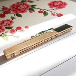 Opvouwbare Chinese Handventilator van Bamboe en Zijde voor Zomer en Feestjes - Groen — thumbnail 5