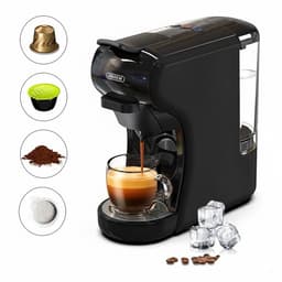 HiBREW H1A 4-in-1 Koffiecupmachine – Voor Nespresso, Dolce Gusto, ESE & gemalen koffie – Compact & Energiezuinig – Zwart — thumbnail 1