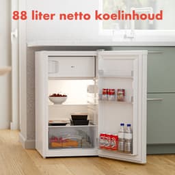 KitchenBrothers Koelkast - 88L Koelvak - 14L Vriesvak - Koelvriescombinatie - IJskast - Frigo - Vrijstaand - Wit — thumbnail 3