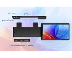 Draagbare monitor 14 inch FHD 1080P IPS met dubbele schermfunctie voor laptops van 13-17 inch