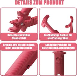 Airfryer-tang, 2-in-1 siliconen tang voor heteluchtfriteuse, verwarmingsplaatgripper met antislipgreep, ideaal voor hete kommen, borden en pannen — thumbnail 2