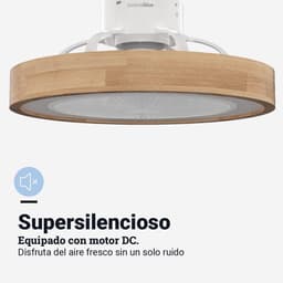 Plafondventilator met Multicolor LED en Wifi, Dimbaar Licht met Houten Afwerking — thumbnail 1