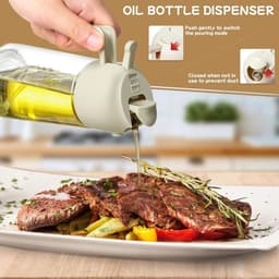 Olieverstuiver - Olieschenker - Olieschenker en sproeier 2 in 1 - Handig - Handmatig openen en sluiten van de schenktuit - Fijne oliespray - Gemakkelijk mee te nemen - Geschikt voor keuken, airfryer, koken, salade, barbecue - Groen — thumbnail 9