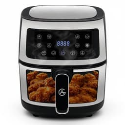 AG5300 Airfryer XXL Premium Zilver – 5.5L Hete Luchtfriteuse – Digitaal Display – 8 Programma’s – Anti-aanbak – Vaatwasserbestendig – Extreem Stil – Gezond Koken Zonder Olie – Inclusief Receptenboek — thumbnail 1