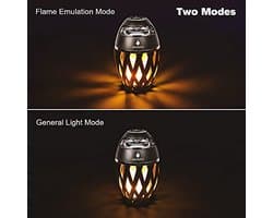 Draadloze Waterdichte Bluetooth luidsprekers met Vlamlicht en Zaklamp - 2 Pack