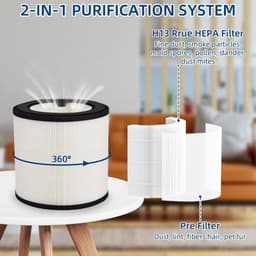 2-pack vervangingsfilter compatibel met Philips 800-serie luchtreiniger AC0820 AC0830 AC0850 FY0293 30 FY0194 30 — thumbnail 3